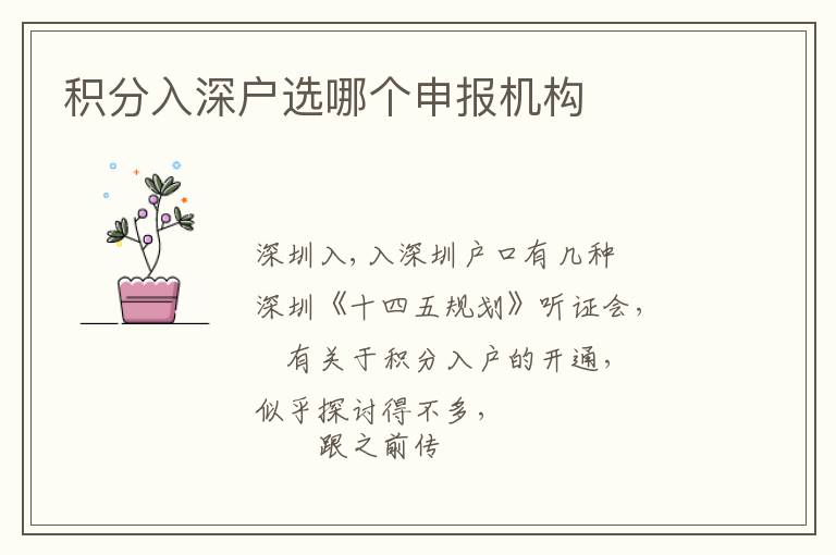 積分入深戶選哪個(gè)申報(bào)機(jī)構(gòu)