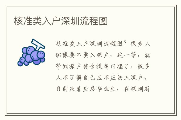 核準(zhǔn)類入戶深圳流程圖